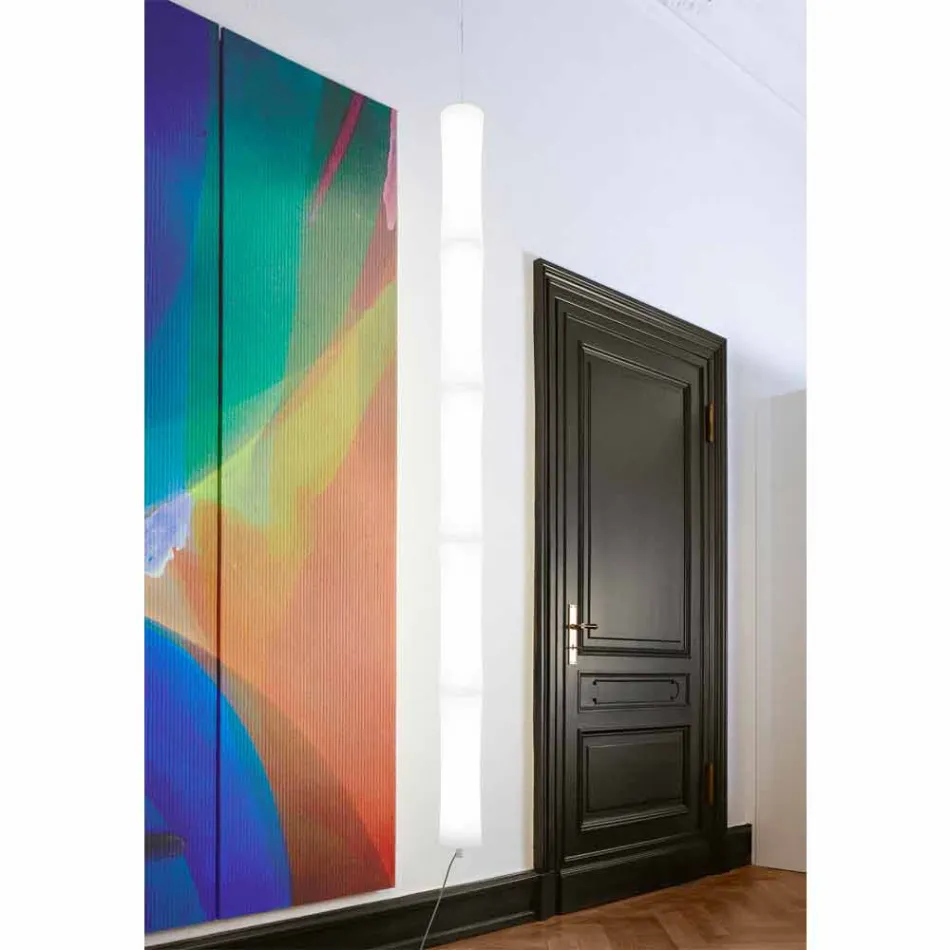 Lâmpada Suspensa em Polietileno Branco e Metal Fabricado na Itália - Astúrias Viadurini