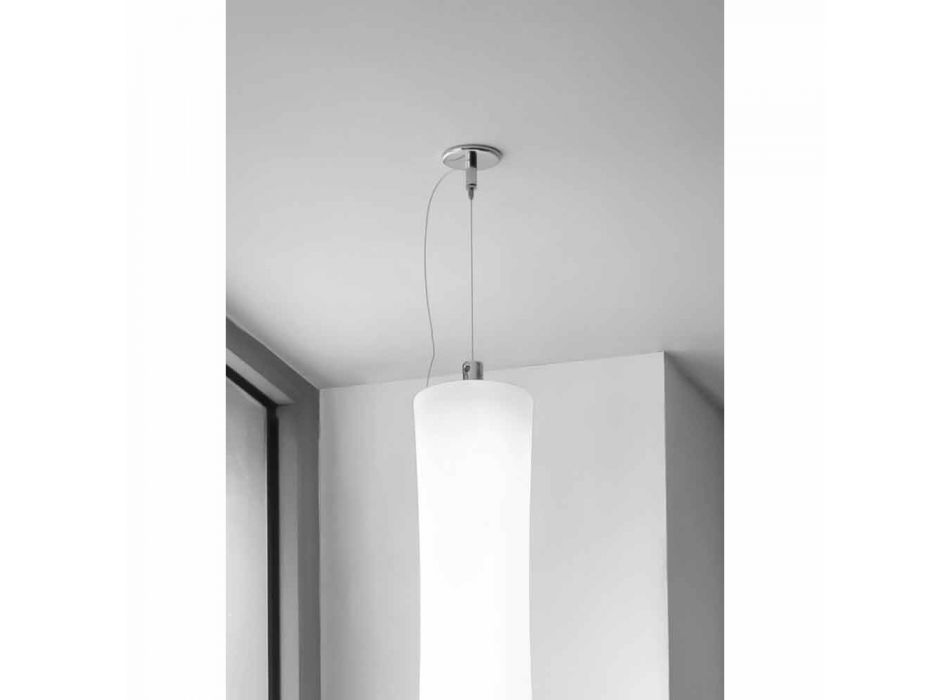 Lâmpada Suspensa em Polietileno Branco e Metal Fabricado na Itália - Astúrias Viadurini