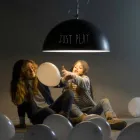 Lâmpada pendurada em resina In-es.artdesign Half Moon Modern blackboard Viadurini