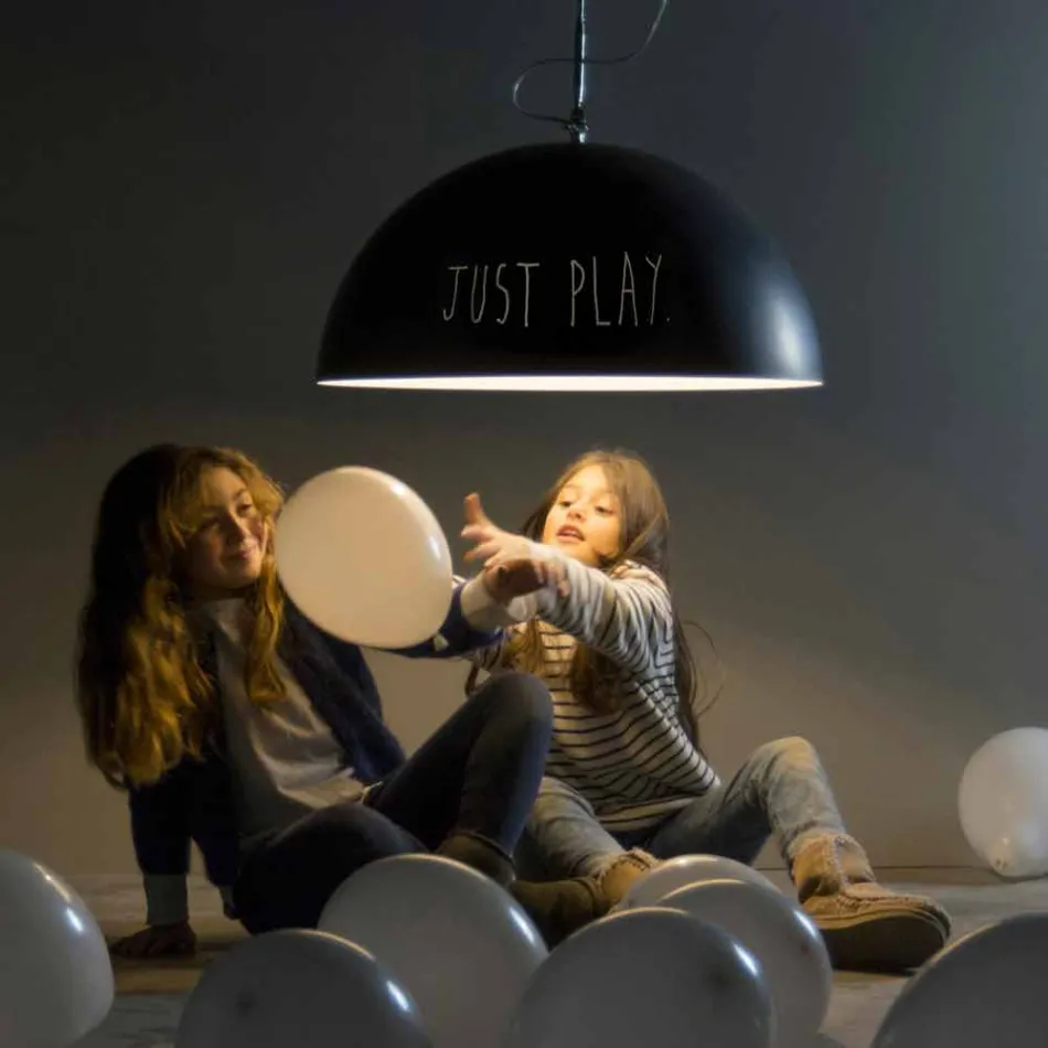 Lâmpada pendurada em resina In-es.artdesign Half Moon Modern blackboard Viadurini