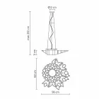 Lâmpada Suspensa em Tecnopolímero Branco ou Ouro Design 2 Dimensões - Catedral Viadurini