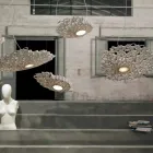 Lâmpada Suspensa em Tecnopolímero Branco ou Ouro Design 2 Dimensões - Catedral Viadurini