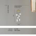 Lâmpada suspensa em vidro listrado soprado e metal pintado - Giuliano Viadurini