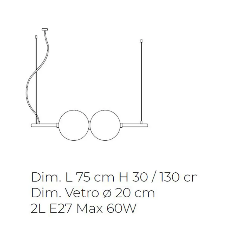 Lâmpada suspensa em vidro veneziano fundido à mão - Júpiter Viadurini