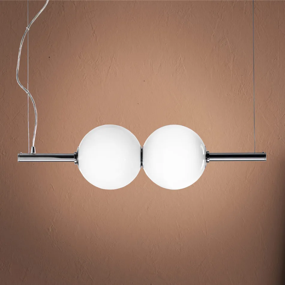 Lâmpada suspensa em vidro veneziano fundido à mão - Júpiter Viadurini