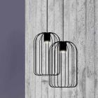Lâmpada suspensa moderna com estrutura de fio de metal feita na Itália - gaiola Viadurini