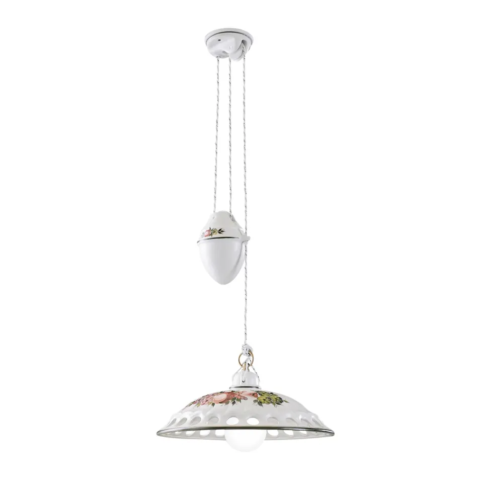 Lâmpada suspensa de cerâmica feita à mão com Passanastri - Nápoles Viadurini