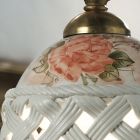 Candeeiro suspenso redondo em cerâmica artesanal perfurada decorada - Verona Viadurini