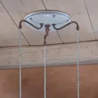 Candeeiro Suspenso Redondo em Ferro, Vidro, Cerâmica Pintada à Mão - Ferrara Viadurini