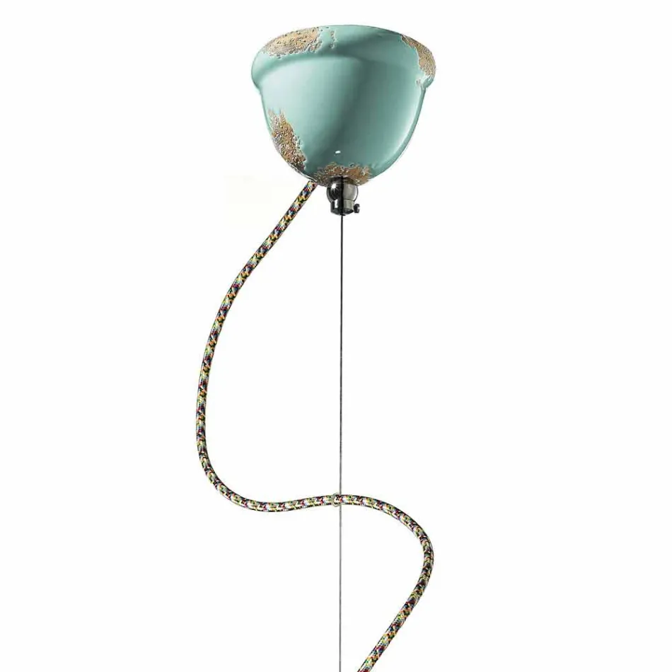 Luminária pendente feita à mão estilo retro Ferroluce Viadurini