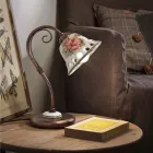 Candeeiro de mesa em metal e cerâmica artesanal com Passanastri - Nápoles Viadurini