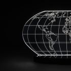 Candeeiro de mesa Led Planisphere em cristal acrílico gravado a laser - Rihanna Viadurini