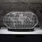 Candeeiro de mesa Led Planisphere em cristal acrílico gravado a laser - Rihanna Viadurini