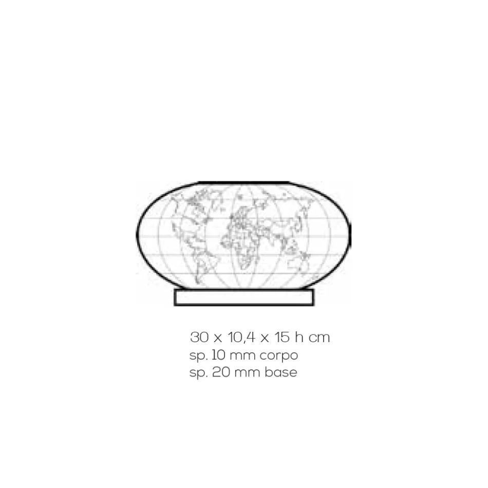 Candeeiro de mesa Led Planisphere em cristal acrílico gravado a laser - Rihanna Viadurini