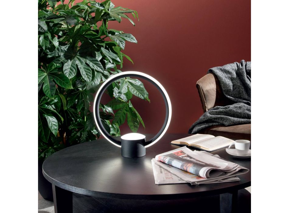 Candeeiro de mesa LED moderno em metal com difusor de polímero - Lumina Viadurini