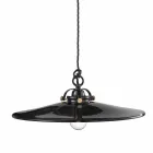 Lâmpada vintage em suspensão cerâmica polida e parafusos dourados Betty Viadurini