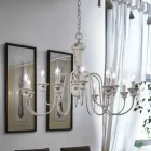 Candelabro 12 Luzes Artesanal Pintado à Mão Cerâmica e Latão - Sanremo Viadurini