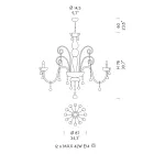 Candelabro Artisan 12 Luzes em Vidro Veneziano e Metal - Florentino Viadurini