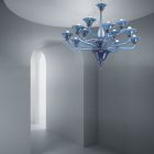 Candelabro de vidro veneziano 12 luzes feitas na Itália - Ismail Viadurini