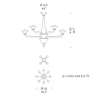 Candelabro de vidro veneziano 12 luzes feitas na Itália - Ismail Viadurini