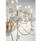 Candelabro Clássico 12 Luzes em Porcelana e Vidro Soprado Luxo - Eteria Viadurini
