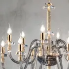 Candelabro Clássico 12 Luzes em Vidro Italiano Feito à Mão - Similo Viadurini