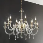 Candelabro Clássico 12 Luzes em Vidro Italiano Feito à Mão - Similo Viadurini