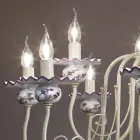 Lustre 12 Luzes em Cerâmica Decoração Mão e Latão Antigo - Sanremo Viadurini
