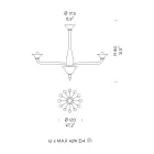 Candelabro 12 Luzes em Vidro Veneza Branco e Metal Cromado - Ismail Viadurini