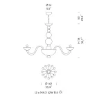 Candelabro 12 Luzes em Veneza Vidro e Metal Made in Italy - Foscarino Viadurini