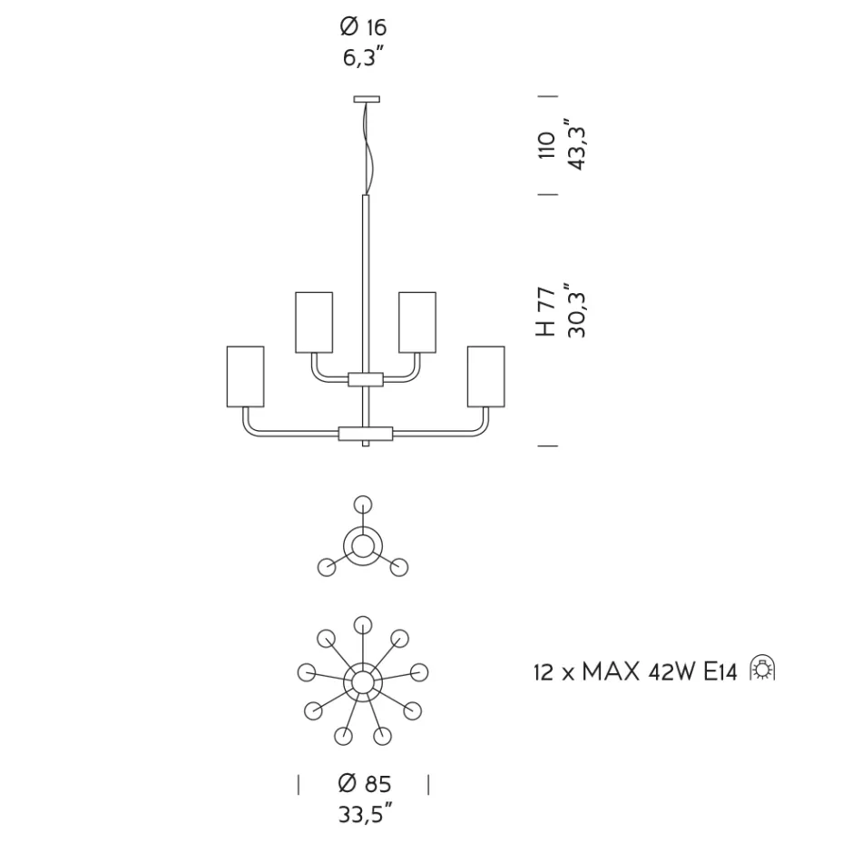 Candelabro 12 Luzes em Veneza Vidro e Metal Made in Italy - Graham Viadurini