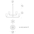 Candelabro de vidro veneziano artesanal de 18 luzes feito na Itália - Graham Viadurini