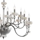 Candelabro Clássico 18 Luzes em Porcelana e Vidro Soprado Luxo - Eteria Viadurini