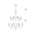 Candelabro de 18 luzes em vidro veneziano e metal clássico - estilo florentino Viadurini