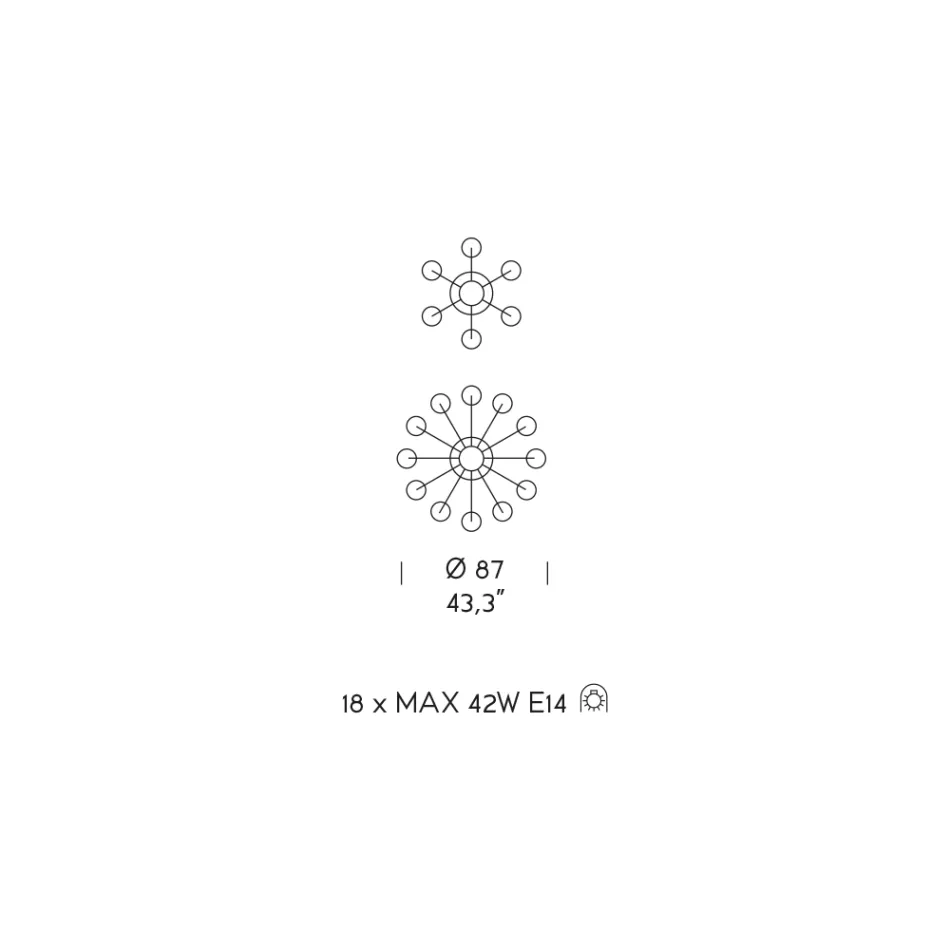 Candelabro de 18 luzes em vidro veneziano e metal clássico - estilo florentino Viadurini