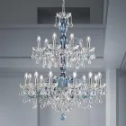 Candelabro de 18 luzes em vidro veneziano e metal clássico - estilo florentino Viadurini