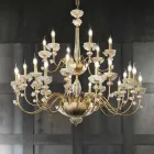 Candelabro Clássico 24 Luzes em Porcelana e Vidro Soprado Luxo - Eteria Viadurini