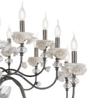 Candelabro Clássico 24 Luzes em Porcelana e Vidro Soprado Luxo - Eteria Viadurini