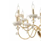 Candelabro Clássico 24 Luzes em Porcelana e Vidro Soprado Luxo - Eteria Viadurini