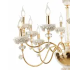 Candelabro Clássico 30 Luzes em Porcelana e Vidro Soprado Luxo - Eteria Viadurini