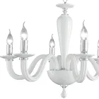 Candelabro Clássico 6 Luzes em Vidro Transparente Feito à Mão Italiano - Rapallo Viadurini