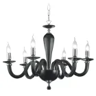 Candelabro Clássico 6 Luzes em Vidro Transparente Feito à Mão Italiano - Rapallo Viadurini