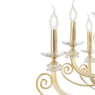 Candelabro de 6 Luzes em Vidro Soprado e Cristal de Luxo Clássico - Cassea Viadurini