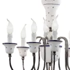 Candelabro 8 Luzes Artesanal Pintado à Mão Cerâmica e Latão - Sanremo Viadurini