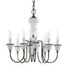 Candelabro 8 Luzes Artesanal Pintado à Mão Cerâmica e Latão - Sanremo Viadurini