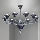 Candelabro de vidro veneziano 8 luzes feito na Itália - Ismail Viadurini