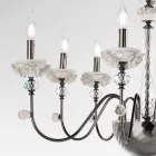Candelabro Clássico 8 Luzes em Porcelana e Vidro Soprado Luxo - Eteria Viadurini