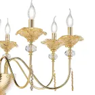 Candelabro Clássico de 8 Luzes em Vidro, Cristal e Metal Luxo - Flandres Viadurini