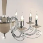 Clássico 8 Luzes Candelabro Italiano Artesanal Vidro e Cristal - Malásia Viadurini