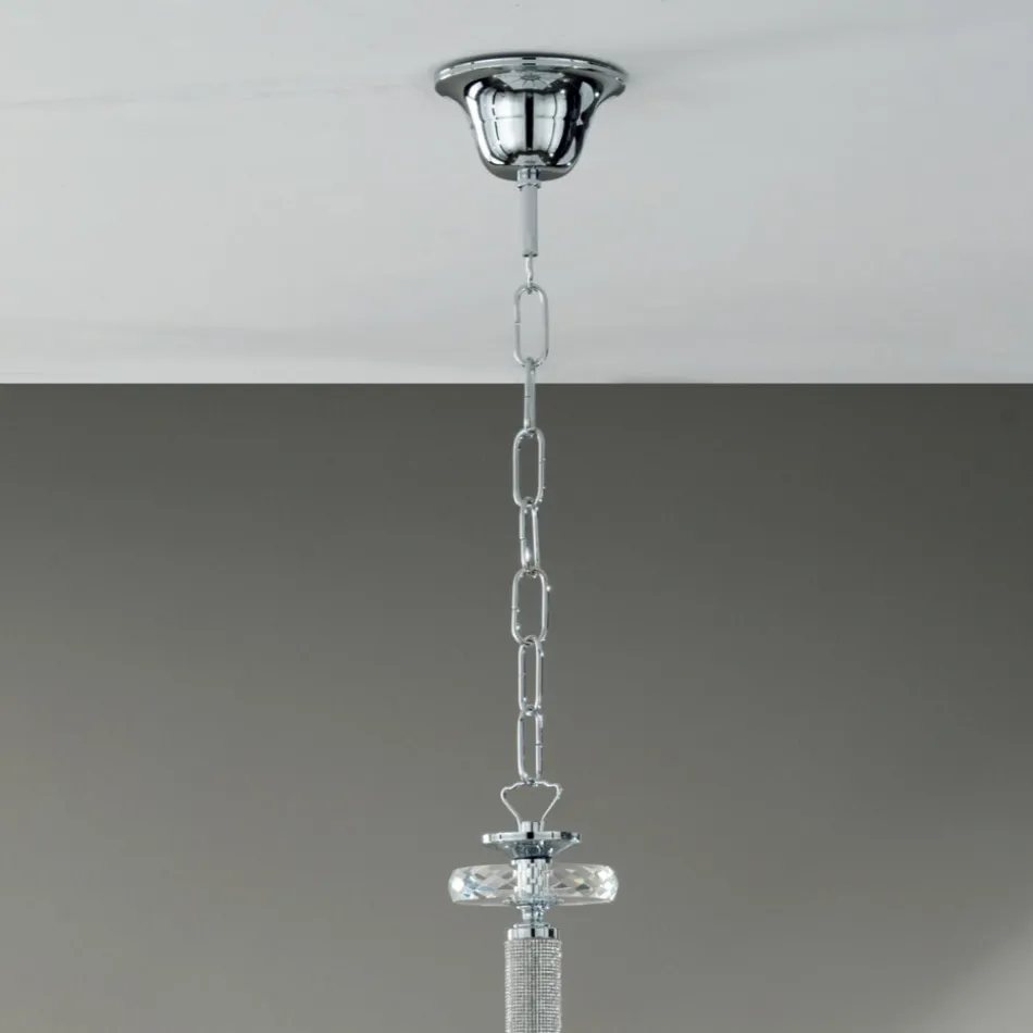 Candelabro 8 Luzes Clássico Italiano Vidro Cerceta Artesanal - Similo Viadurini